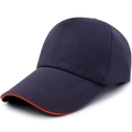 Gorra de béisbol de algodón azul marino con detalle de sándwich naranja en la visera - Ajustable / Diseño Sándwich Naranja / gris oscuro