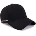 Classic black cotton baseball cap featuring white side embroidery for a casual streetwear look - Adjustable / Black With White Embroidery
