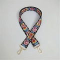 Detail of bohemian style colorful wide strap with gold metal buckle and lobster clasp - Cartoon