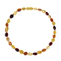 Handcrafted multicolor amber bead necklace for babies featuring natural honey and lemon tones - Multi-color Baltic Amber