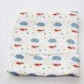 Couverture d'emmaillotage en mousseline pour bébé avec imprimé renard et nuages - Renard et nuages