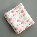 Lange en mousseline de coton plié avec motifs de lapins et lunes sur fond blanc cassé - Arbre rouge