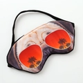 Detail of 3D bulldog printed sleep eye mask showing the adjustable strap on white background - Pug With Sunglasses