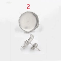 Support de boucle d'oreille couronne en acier inoxydable avec plateau rond de 12mm - Style de Couronne 2 (12mm ID)