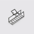 Large geometric hollow rectangle hair claw clip in gunmetal finish with strong metal spring - 7cm Size / Gun Black