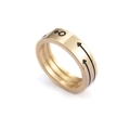 Minimalist gold titanium steel ring featuring black arrows and male symbol on white background - Size 9 / Women's KR47295-K / Women's Gold (♀)