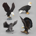 Realistisches Raubvogel-Set mit Weißkopfseeadler und Eule Modellfiguren zur Dekoration - 4er-Set (220-633)