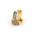 Gold huggie hoop earrings featuring pave-set deep blue cubic zirconia gemstones - Small Gold Plated Blue Zirconia