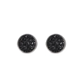 Minimalistische silberne Edelstahl-Ohrstecker mit schwarzem Sternenstaub-Inlay - Schwarz