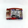 Vintage London scene coin purse with Big Ben print and durable metal zipper closure - Style 10#