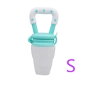 Size S turquoise and white silicone baby fruit feeder with star pattern handle - S / Pale Green