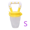 Yellow and white baby fruit feeder pacifier with silicone mesh bag in small size S - S / Light Yellow