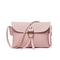 Pink mini crossbody bag with gold ring and leather tassel detail for women - Pink