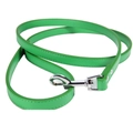 Adjustable green PU leather dog leash with reinforced stitching and metal hook - Size XS 1.0cm*120cm Round Rope Style / Green