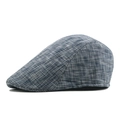 Coppola classica in cotone a quadretti blu e grigi con visiera corta per uomo e donna - 58cm (Regolabile) / Quadretti Blu Marino