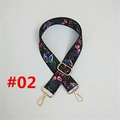 Detail view of adjustable ethnic butterfly pattern purse strap with gold lobster clasps - #02 Butterfly Pattern