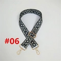 Adjustable bag strap featuring black and grey snake print with gold-toned metal buckles - #06 Snake Pattern
