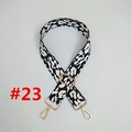 Detail of adjustable black and white leopard print strap with gold metal buckles - #23 BW Leopard