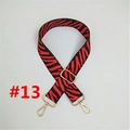 Adjustable crossbody bag strap with red zebra print and gold-tone metal clips - #13 Zebra Print
