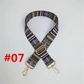 Close-up of bohemian geometric pattern bag strap with gold metal swivel snap hooks - #07 Ethnic Geometric / Silver Clasp