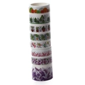 Set mit 8 Washi-Tapes mit Aquarell-Obst-, Blumen- und Blattmustern für DIY-Scrapbooking - 8 Rollen Set - Natur Blumen / Set A