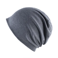 Close-up of dark grey knitted beanie with sparkling silver rhinestones and soft texture - 56-60cm / Dark Gray