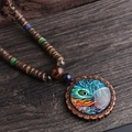 Round Peacock Feather