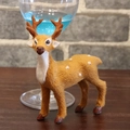 Spotted reindeer figure standing on wood with a wine glass background for Christmas - Plastic/Plush / 15cm Mini Deer