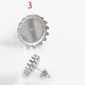 Supports de boucles d'oreilles couronne en acier argenté pour bijoux DIY - Style de Couronne 3 (12mm ID)