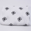 Couverture d'emmaillotage en mousseline blanche avec motifs flocons de neige noirs - Flocon de neige
