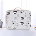 Bolsa de viaje blanca con dibujos animados de animales y oso para almacenamiento - Oso de Cara Redonda