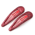 Fermagli per capelli BB rossi con paillettes per ragazze, set di due mollette lucide - Rosso