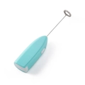 Electric handheld coffee and egg frother mixer in teal with stainless steel spring whisk - Electric / Standard / Blue