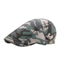 Camouflage platte pet voor heren van katoen met verstelbare metalen gesp - Verstelbaar / Hemelblauwe Camouflage