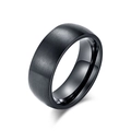 Anello da uomo in acciaio nero satinato con finitura opaca e interno lucido comfort - Taglia 7 / Nero