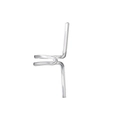 Close-up of minimalist silver metal double-ring U-shaped non-piercing ear clip jewelry - Silver