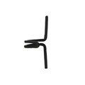 Minimalist matte black U-shaped double-layered ear cuff and clip jewelry accessory - Black