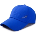 Breathable navy blue mesh baseball cap with LEADING company text print for sun protection - Adjustable / Sapphire Blue