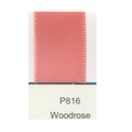 Single-faced polyester satin ribbon in Woodrose pink-brown color swatch P816 - Woodrose (P816)