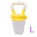 Silicone baby fruit feeder in yellow and white, size Large for infant self-feeding - L / Light Yellow