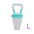 Size L mint green star-shaped baby fruit feeder with clear silicone mesh and handle - L / Pale Green