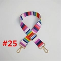 Adjustable colorful rainbow striped bag strap with premium gold metal swivel hooks - #25 Rainbow Stripe