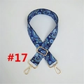 Detail of navy paisley shoulder strap with gold swivel hooks and adjustable buckle - #17 Blue White Paisley