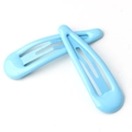 Pair of light blue candy-colored snap hair clips in a minimalist style for girls - Light Blue