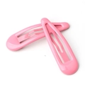 Set of two candy pink metallic BB hair clips with smooth painted finish for styling - Watermelon red