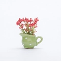 Mini magnete brocca per latte in ceramica verde a pois bianchi e fiori rosa - Stile Bollitore a Pois Verdi (B) / Altezza 7 * Larghezza 5,5 cm