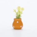 Mini orange ceramic flower pot fridge magnet with polka dots and yellow flowers - Orange Polka Dot Straight Bottle Yellow Flower Style (G)