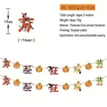 Halloween pumpkin party banner with 3m cardstock bunting featuring classic spooky designs - 9-Piece Halloween Carnival Banner (HL-WSLQ18-010)