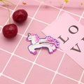 Detailed close-up of a pink unicorn hair clip on a sweet checkered pink background - 11# Little Pony/Unicorn