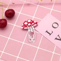 Cute mushroom hair clip with red and white polka dots and cartoon face design - 20# Mushroom